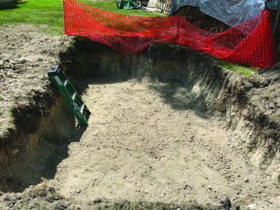 hole dug for cellar